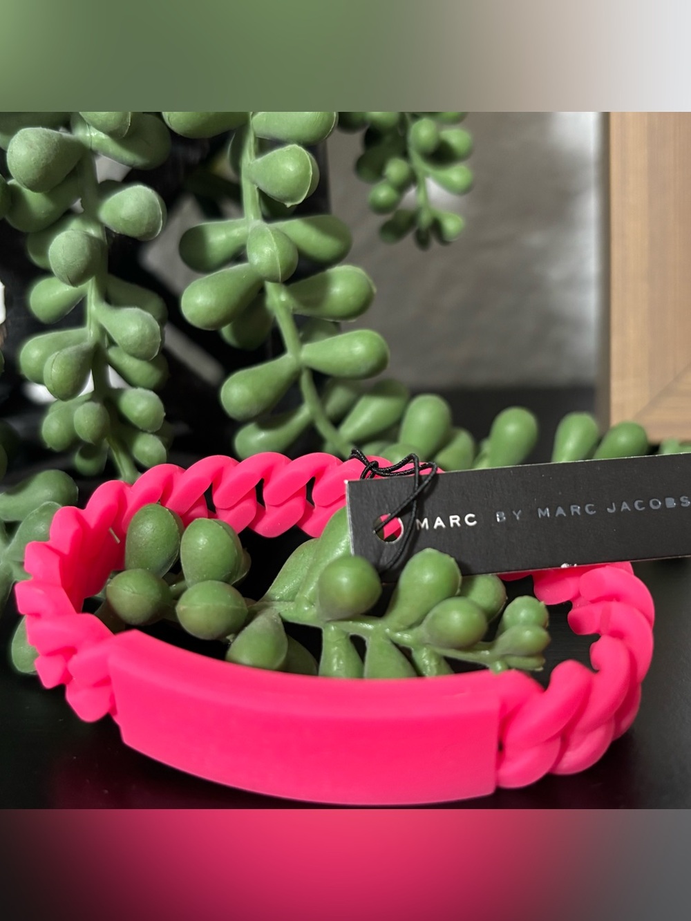 Marc By Marc Jacobs Knockout Pink Braided Silicone Bracelet